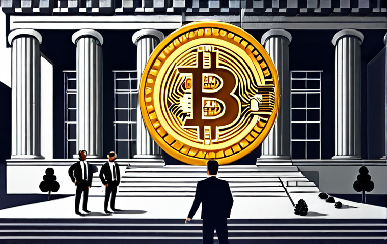 **Image of Central Bank and Digital Currency Interaction**: Create an illustration depicting a central bank building with digital currency symbols (like Bitcoin, Ethereum) floating around it. Show bank officials discussing regulations and frameworks with tech startups, emphasizing collaboration in a modern financial landscape.