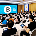 **

A vibrant and diverse group of Vietnamese people attending a free cryptocurrency seminar in Ho Chi Minh City. The speaker is presenting on a large screen displaying the Bitcoin logo alongside the Vietnamese Dong symbol. The atmosphere is engaging, with attendees actively taking notes and asking questions. Focus on conveying accessibility and ease of understanding.

**